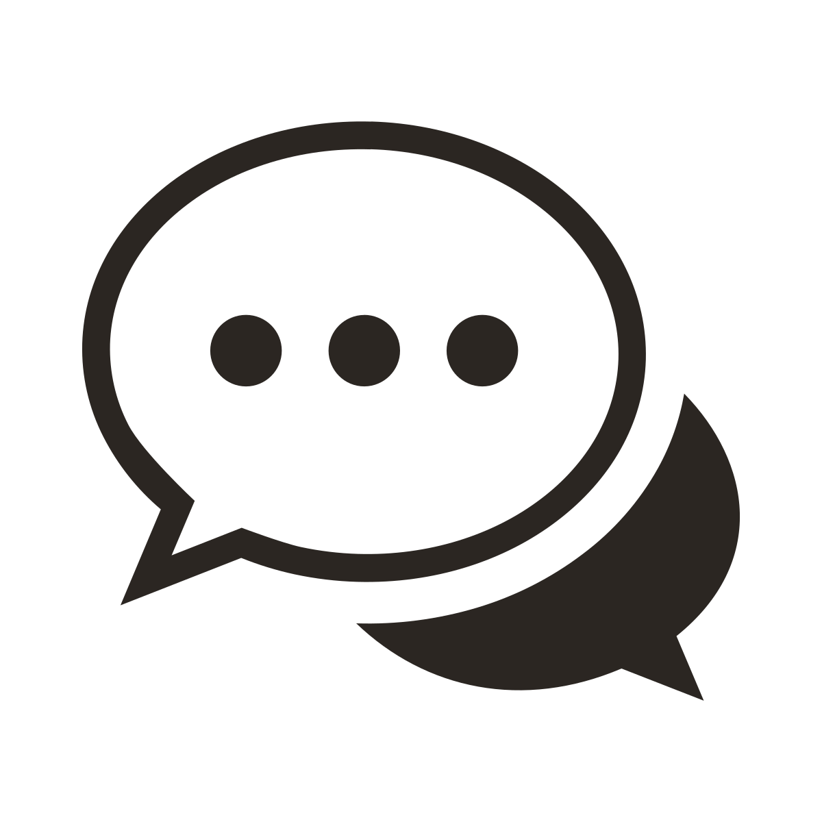 An icon of two overlapping speech bubbles, one with three dots indicating a conversation or message.