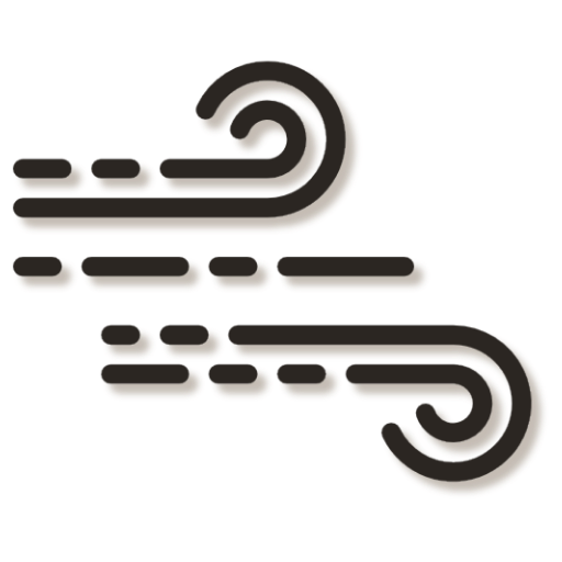 Stylized graphic outline to represent air quality with curved and straight lines.