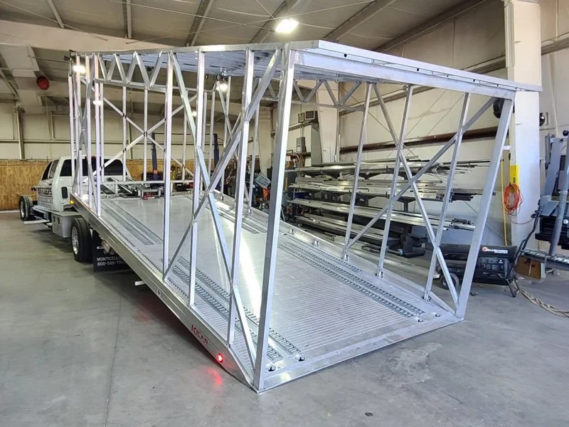Exposed framework of customized trailer