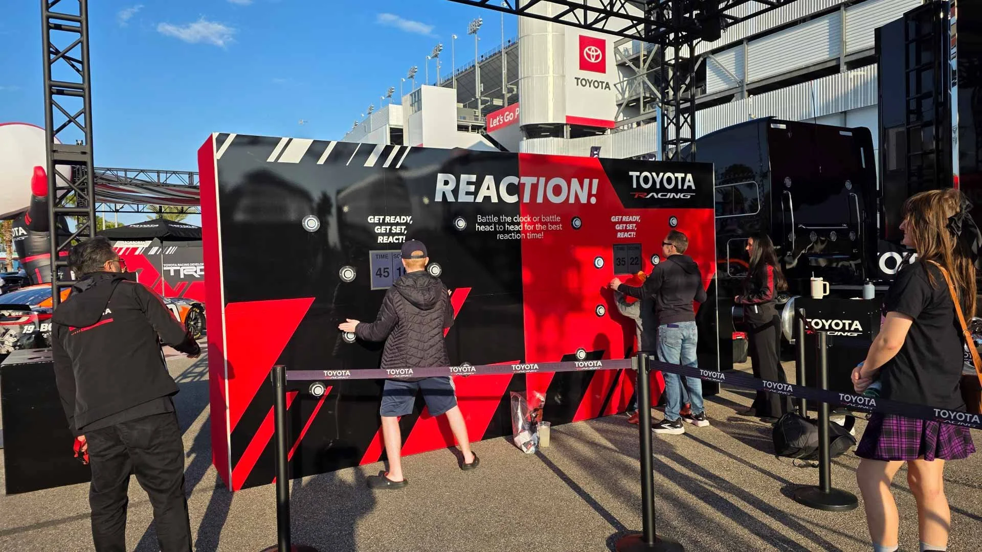 Toyota experiential marketing display Reaction test wall