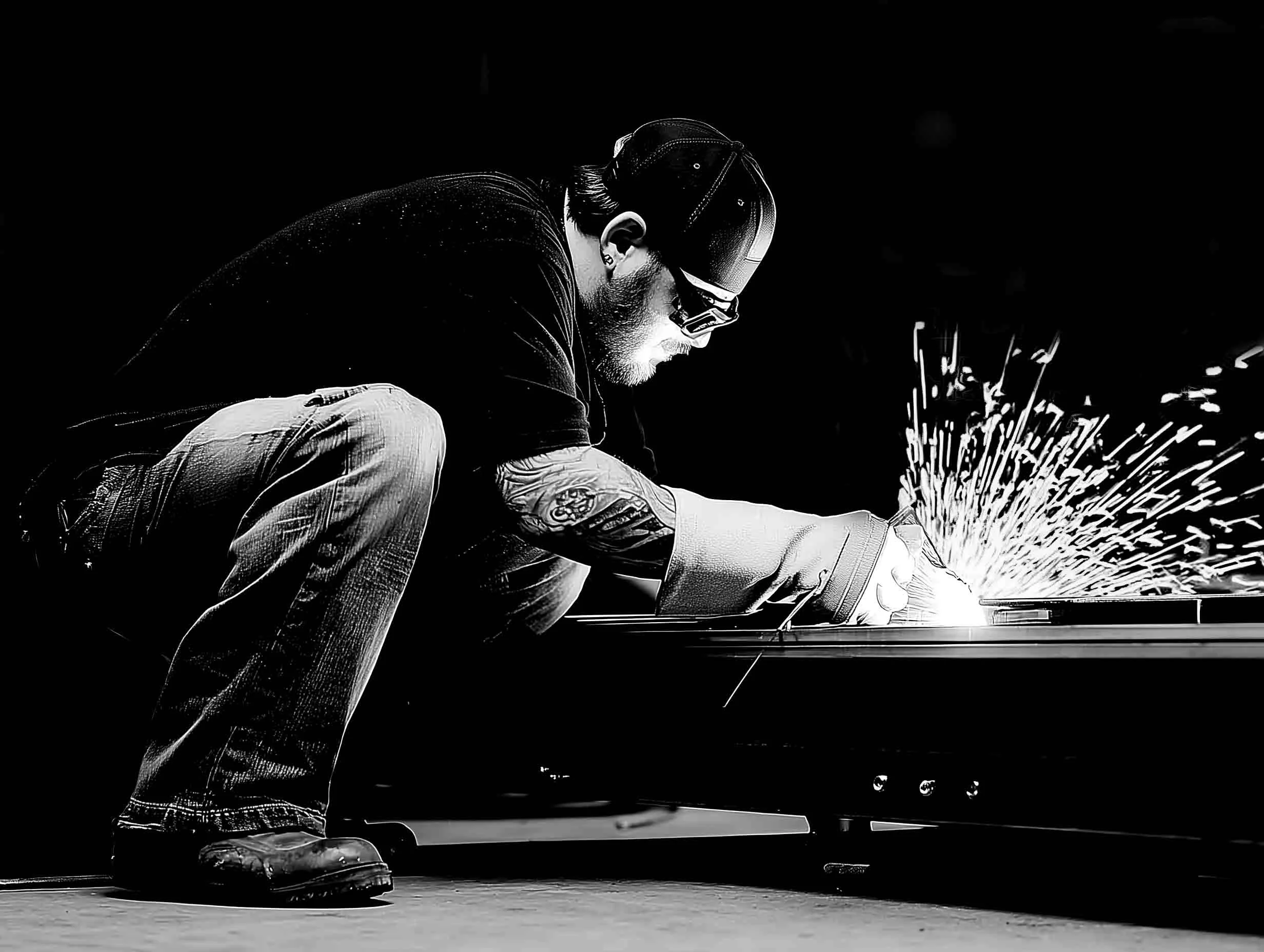 Reaper technician welding part