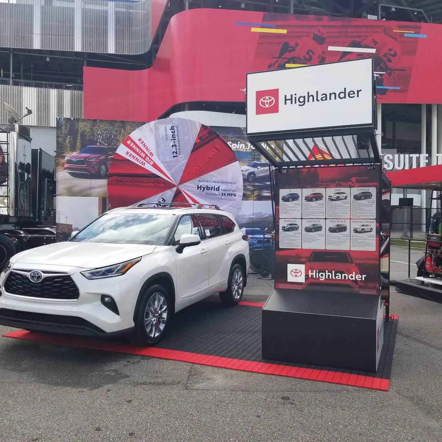 Toyota Mobile Experiential Marketing Display featuring a Highlander truck