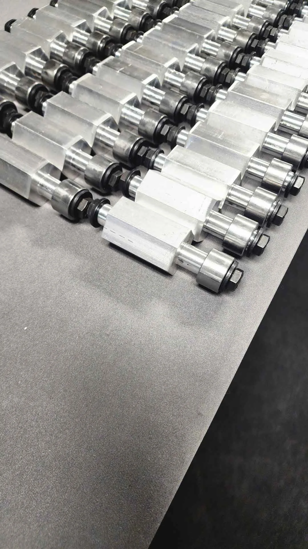 Precision machined cylinders on display