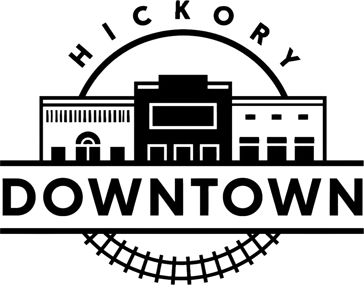 Hickory Downtown Development Association (HDDA) logo. Hickory Arts is a member of the downtown Hickory business community.