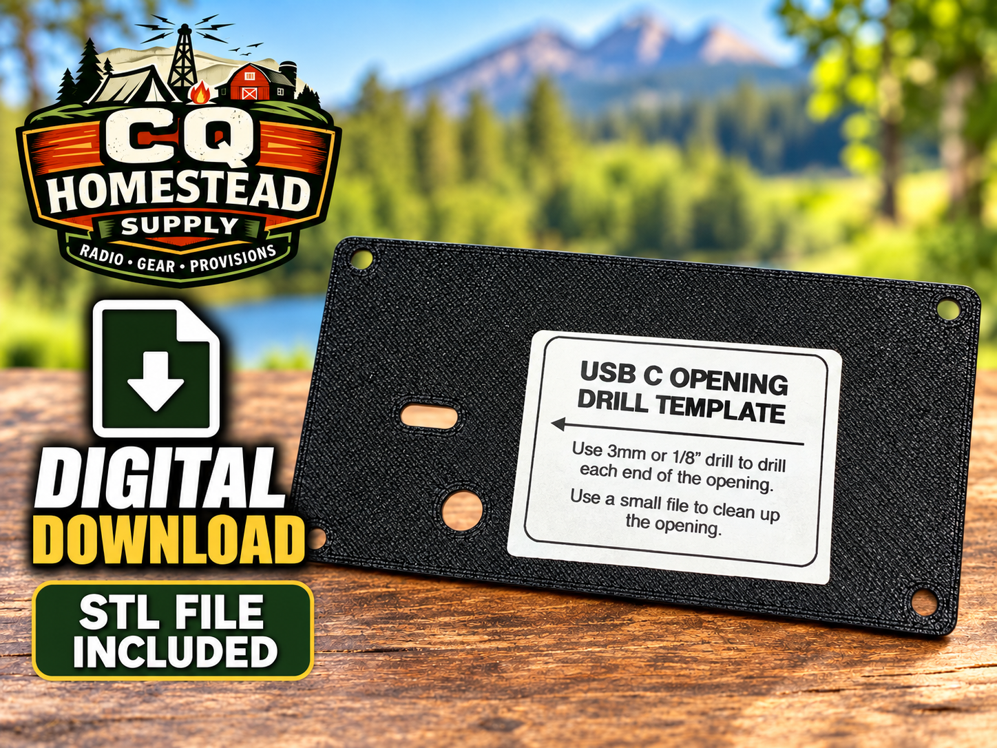 TA7MNA QMX+ Battery & Audio Kit – USB C Drill Template | STL Digital Download