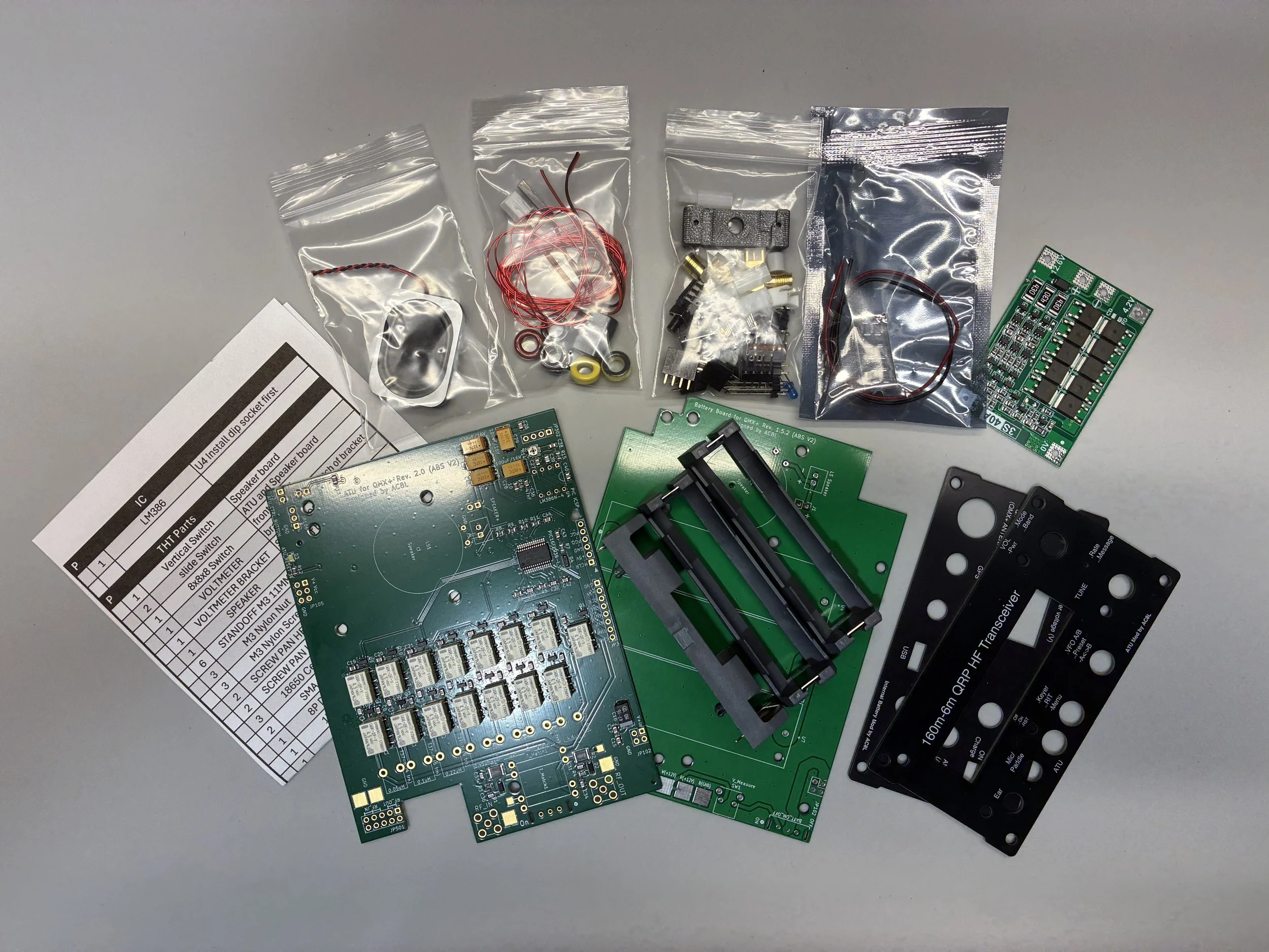 AC8L QMX+ Internal ATU / Battery / Speaker Mod Builder Kits