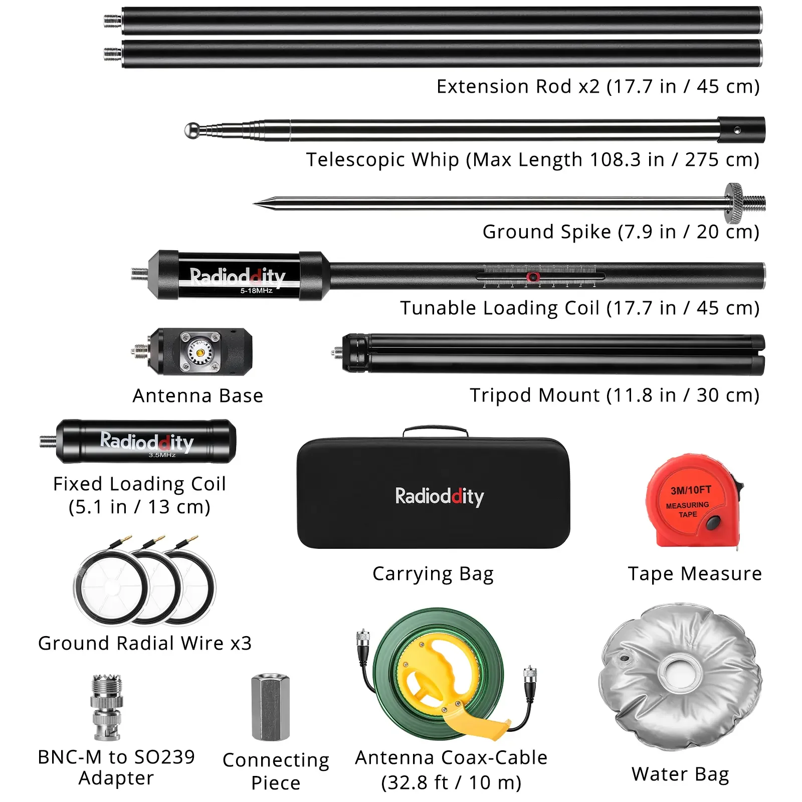 COMING SOON! Radioddity HF-010 80m–6m Portable HF Vertical Antenna