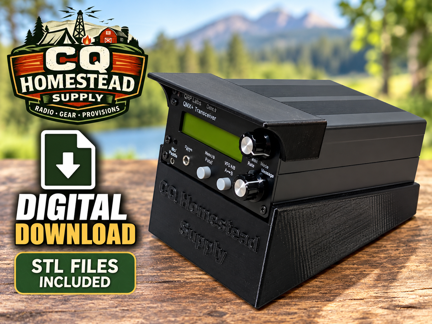 QMX+ / QCX+ Clip-On Sun Shade & Desktop Operating Stand – 3D Printable Digital Download Bundle