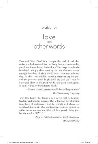 Book cover: Love and Other Words by Christina Lauren