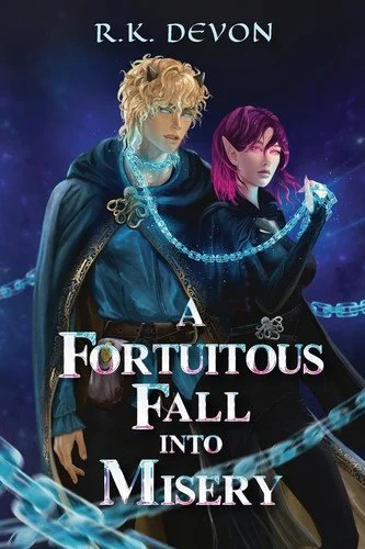 Book cover: A Fortuitous Fall into Misery (Fate's Design) by R.K. Devon