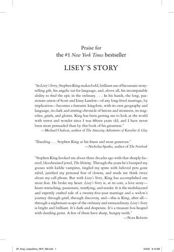 Book cover: Lisey's Story: A Novel by Stephen King