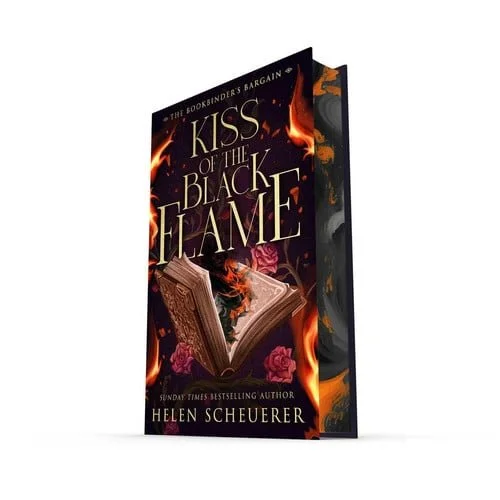 Book cover: Kiss of the Black Flame: A Novel (The Bookbinder's Bargain) by Scheuerer, Helen