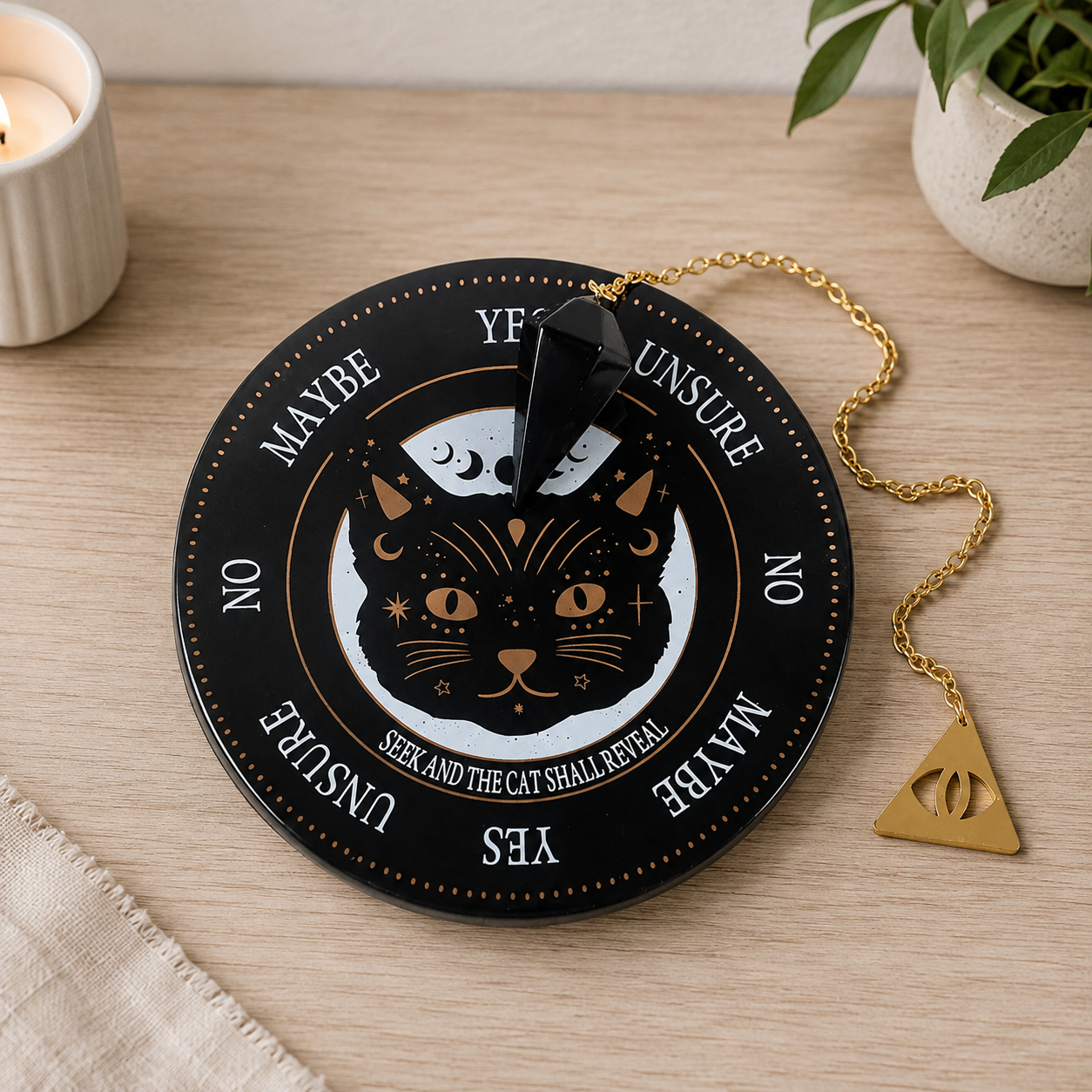 Pendel set- Svart Obsidian