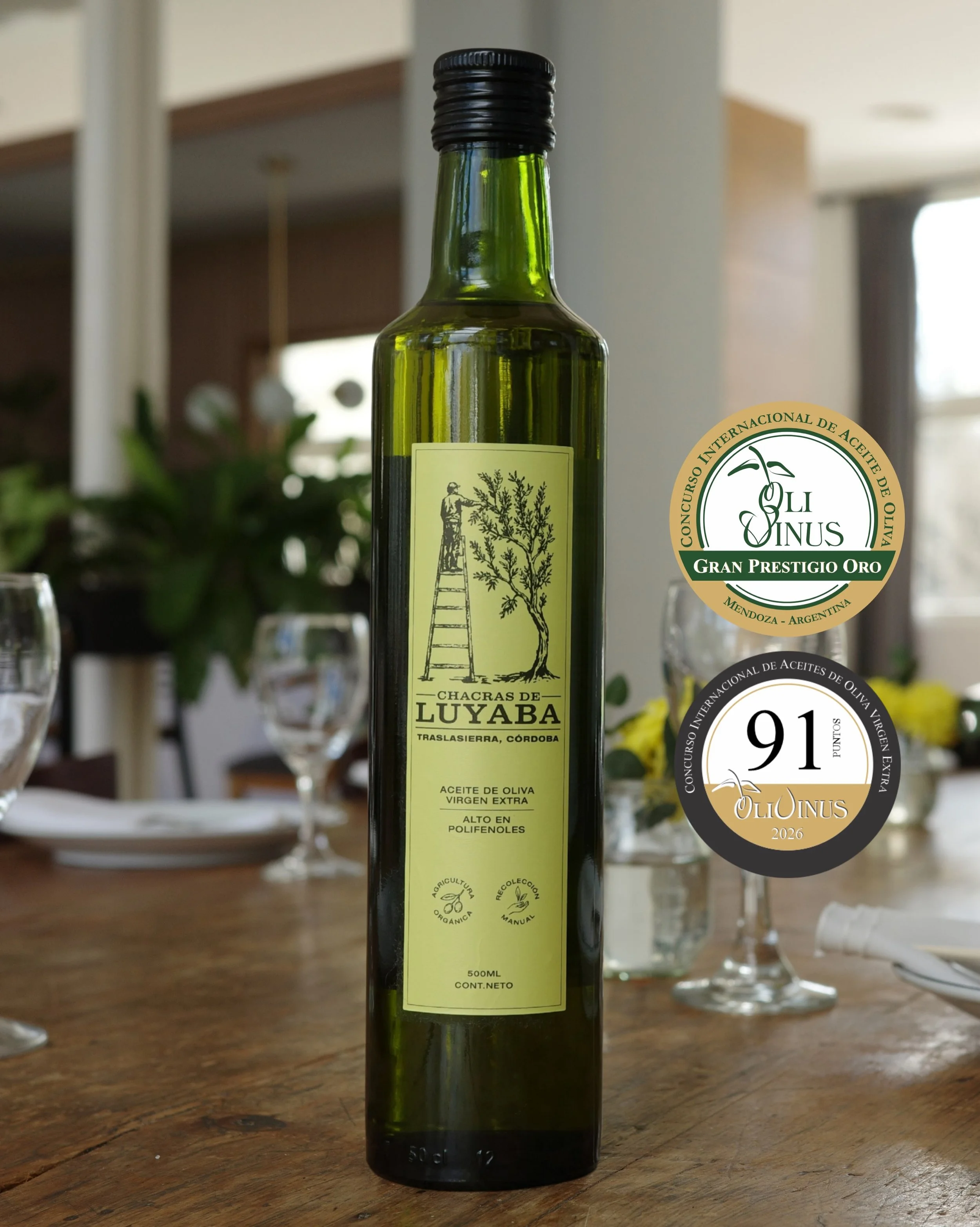 Ganamos el Gran Prestigio Oro en OLIVINUS 2026. 

OLIVINUS integra el Ranking Mundial de AOVE y es considerado el n&uacute;mero 1 de Am&eacute;rica. El Gran Prestigio Oro es su m&aacute;xima distinci&oacute;n y se entrega a los aceites que superan lo