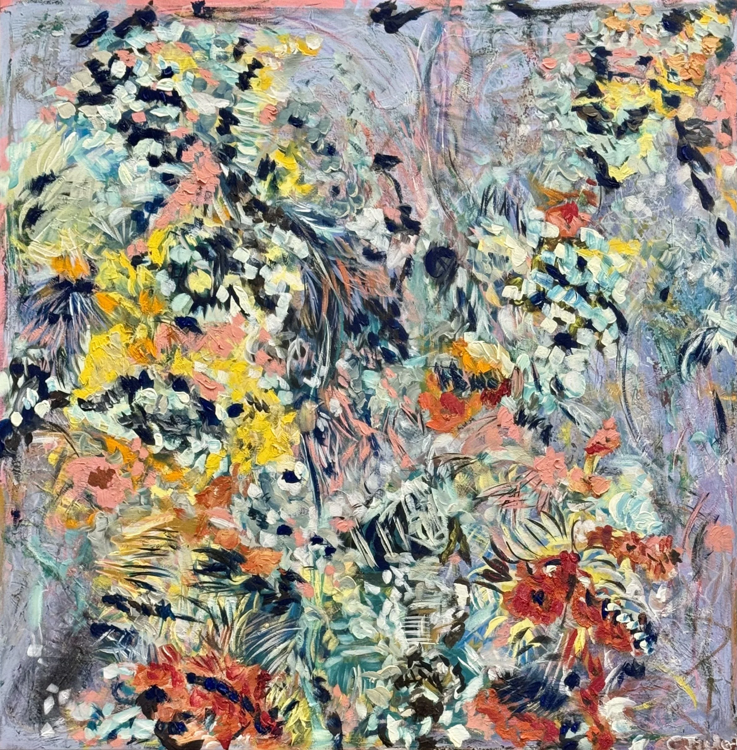 Lavender blue and Periwinkle Abstract Painting