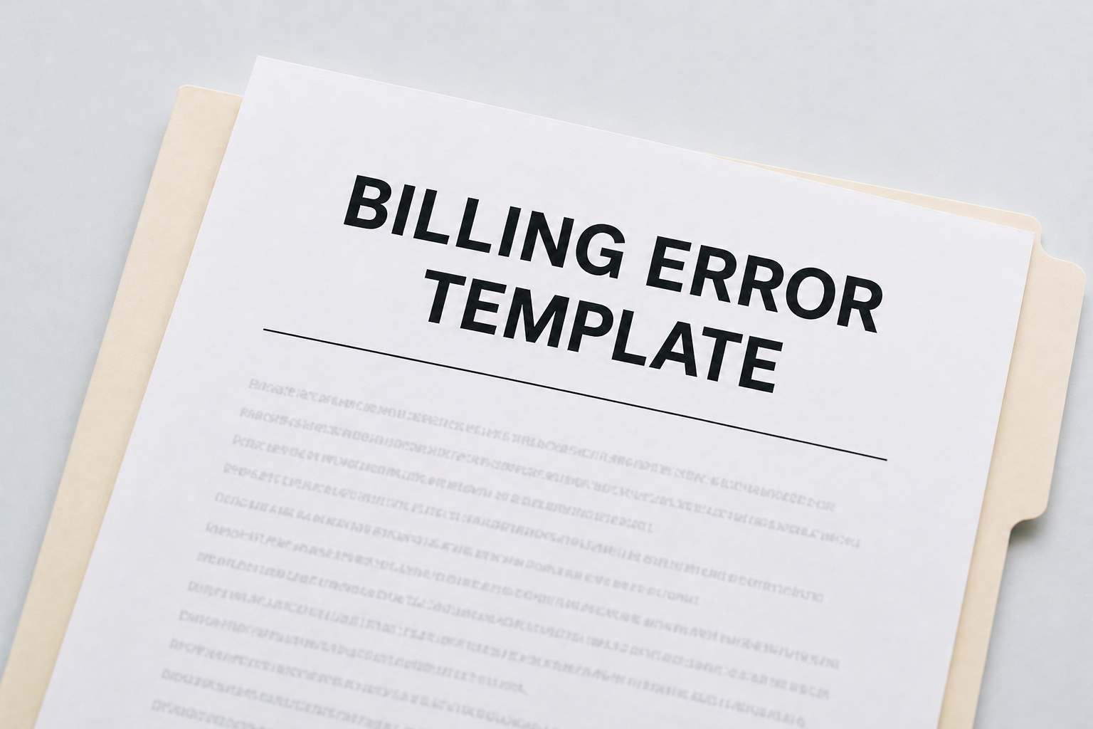 Billing Error Template