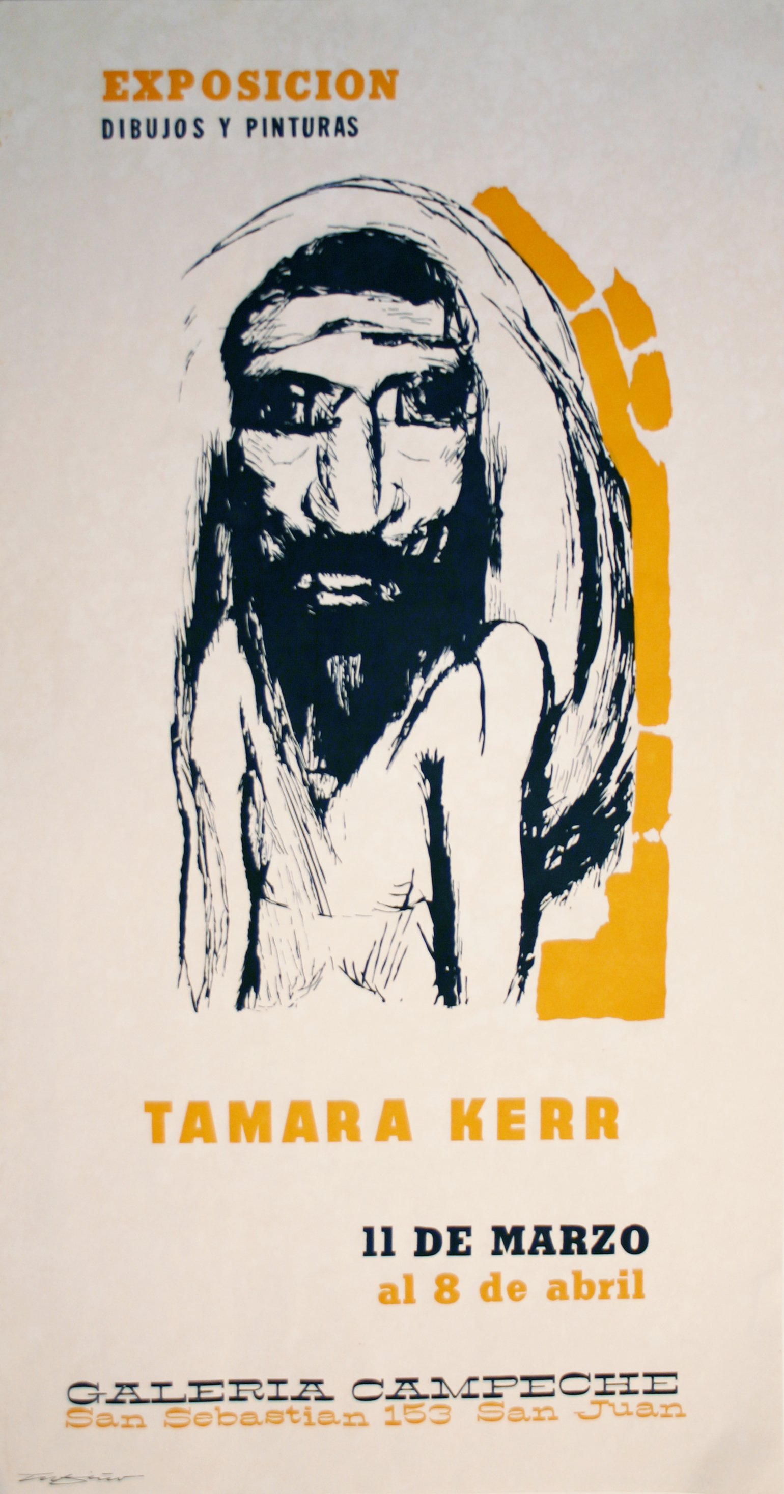 038_Rafael Tufiño_Exposición Tamara Kerr. Galería Campeche (Amarilla) - 1961
