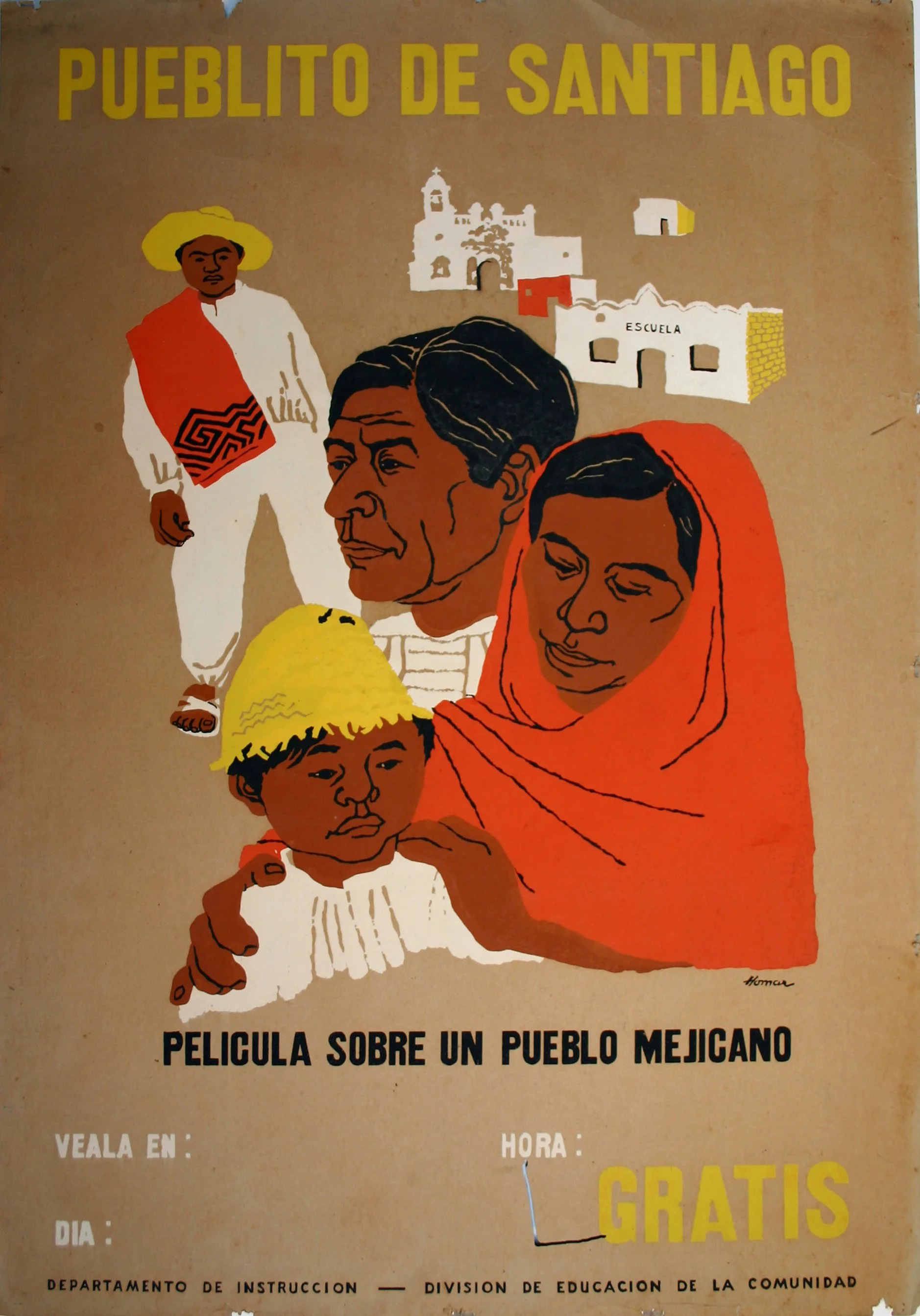 068_Lorenzo Homar_Pueblito de Santiago, Película sobre un pueblo Mexicano