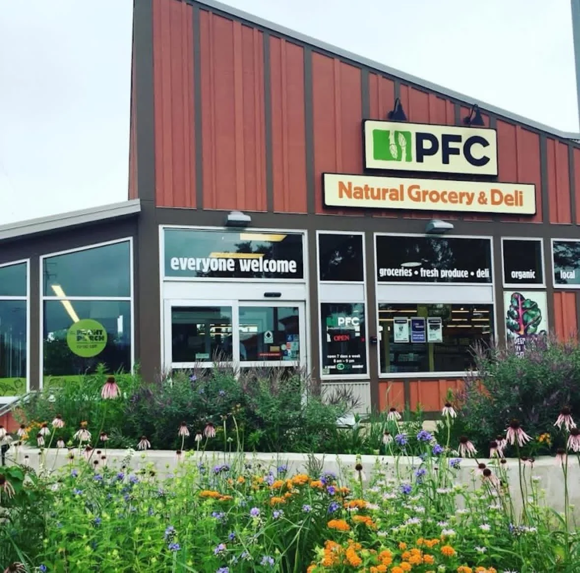 Picture of front entrance of People's Food Co-op in Kalamazoo, MI.
