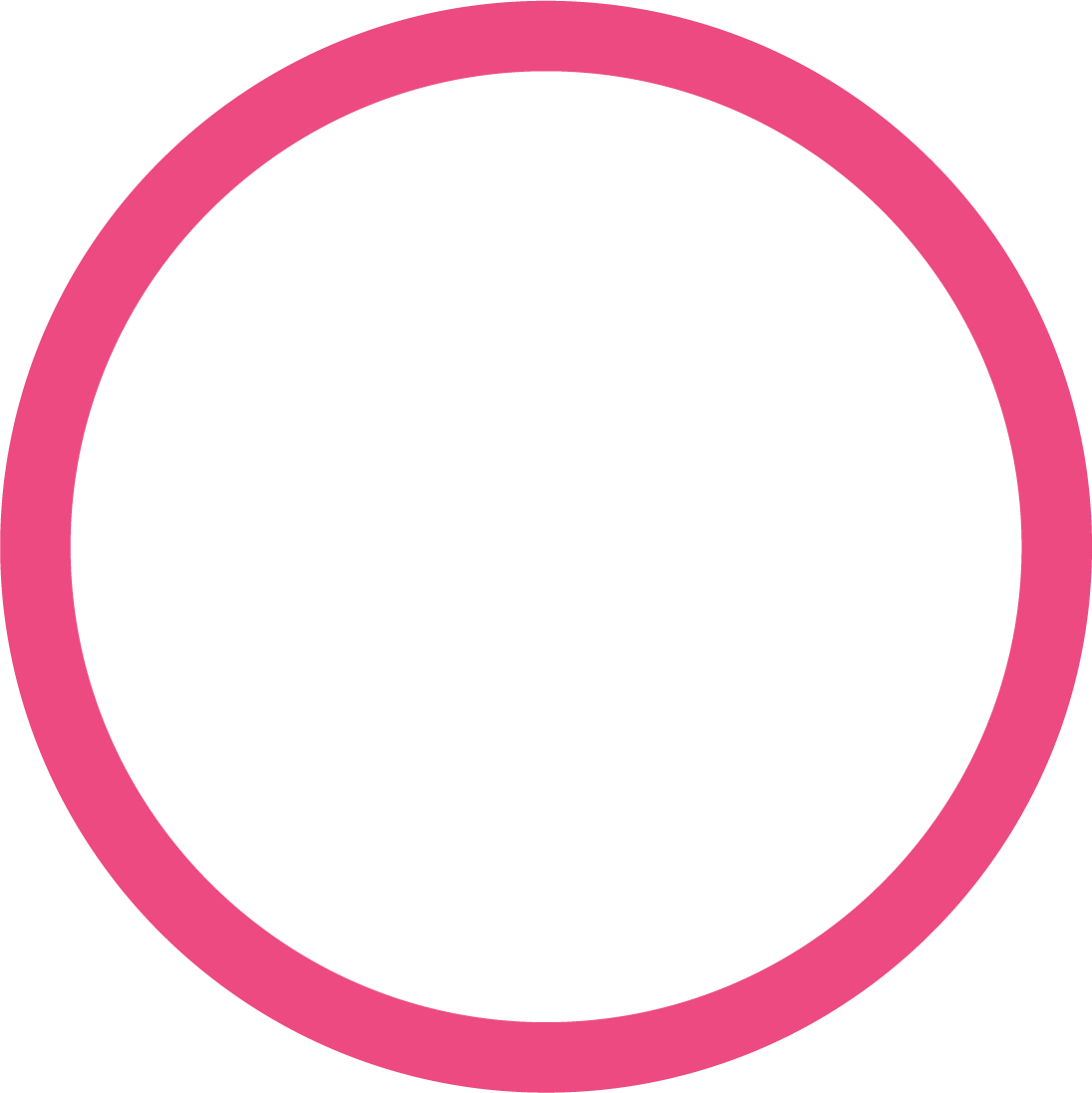 Pink circular border with a transparent center.