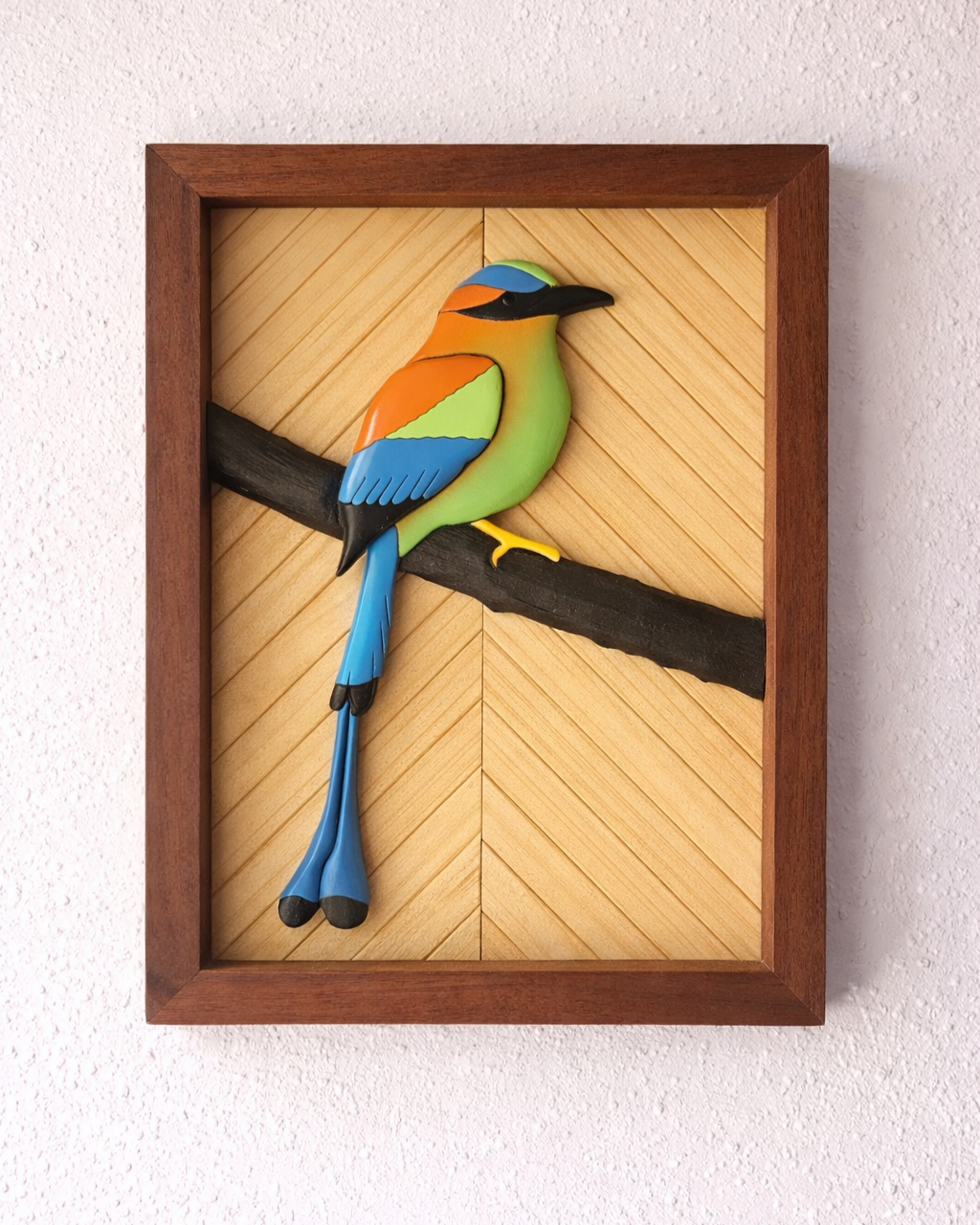 Motmot+bird+on+wooden+branch+art.png
