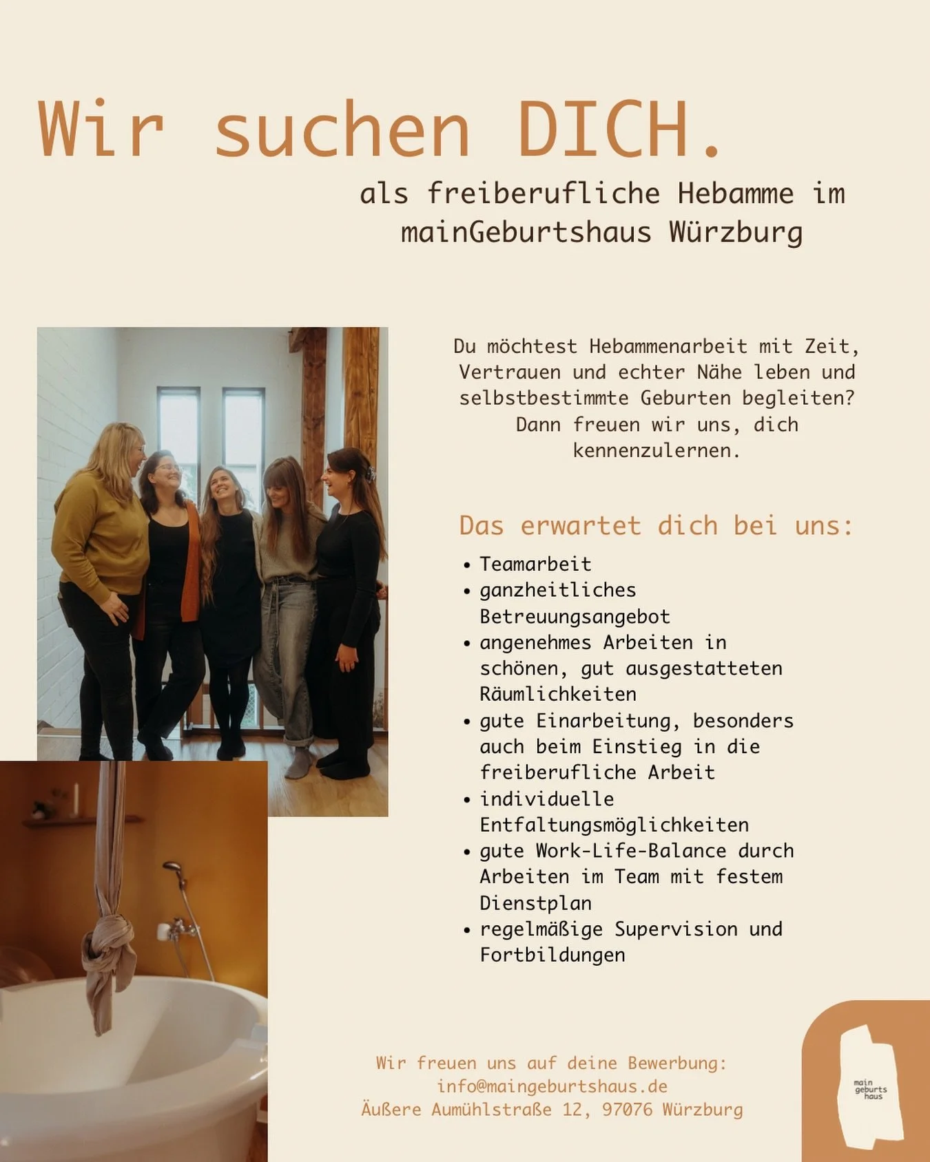 Wir suchen geburtshilfliche Verst&auml;rkung zum n&auml;chstm&ouml;glichen Zeitpunkt und freuen uns, dich kennenzulernen! 🫶🏼 
Darf auch gerne geteilt werden 😊 

#neustart #hebamme #traudich #jetztistdiezeit #teamwork