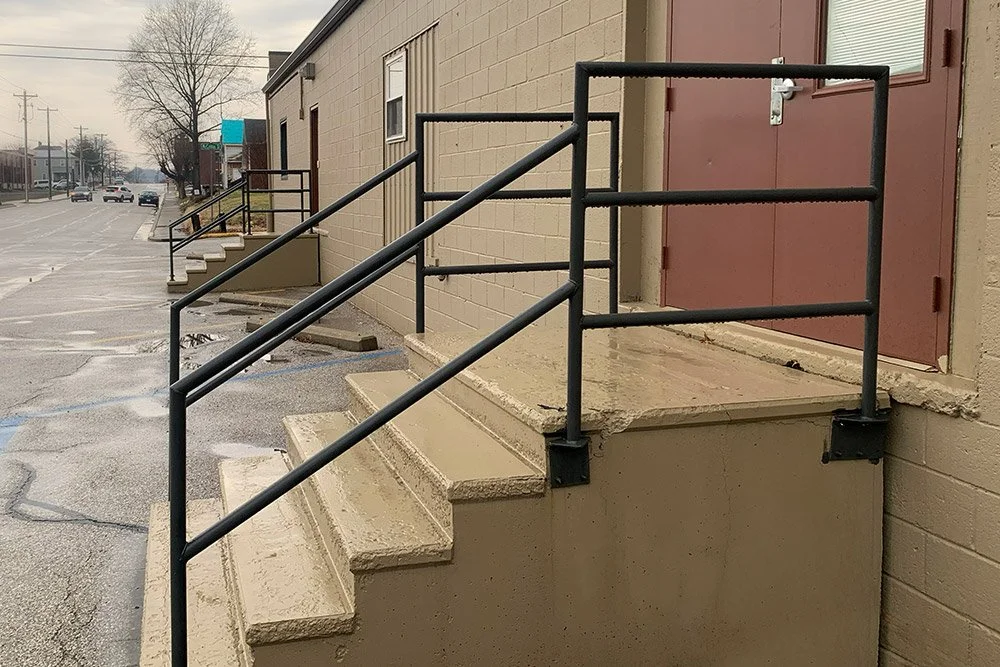 Custom hand rails for entrance