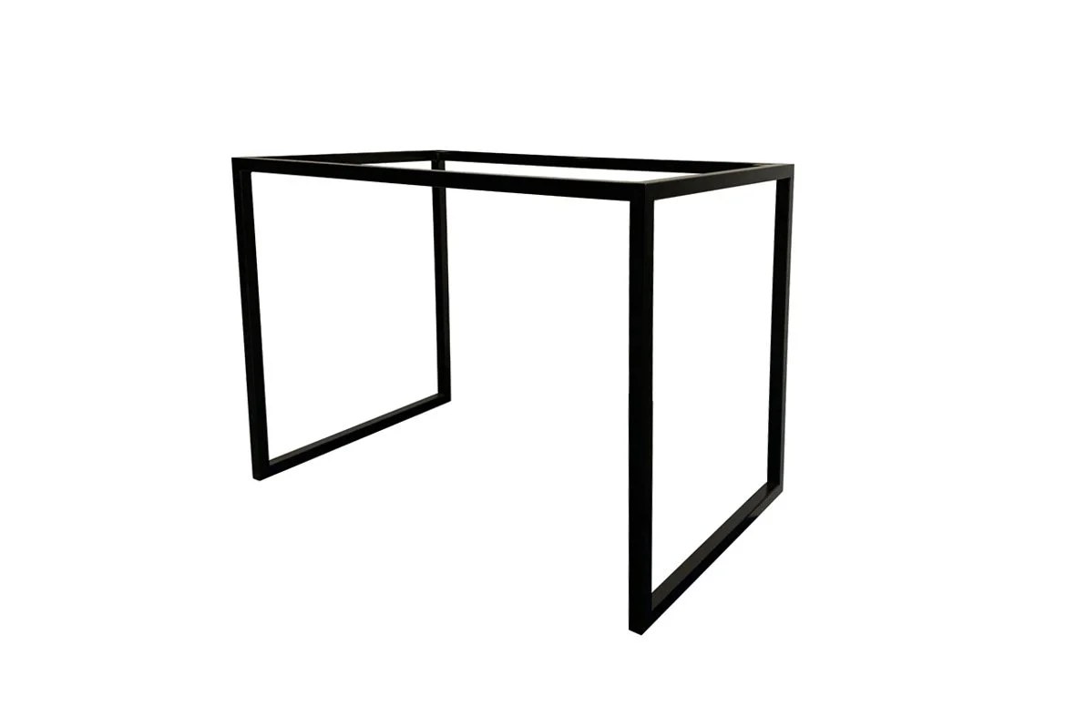 Black metal table frame.