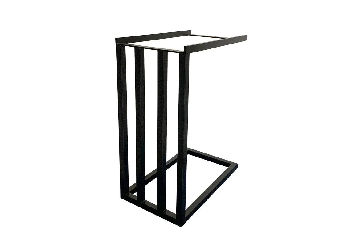 A black metal base with four vertical supports.
