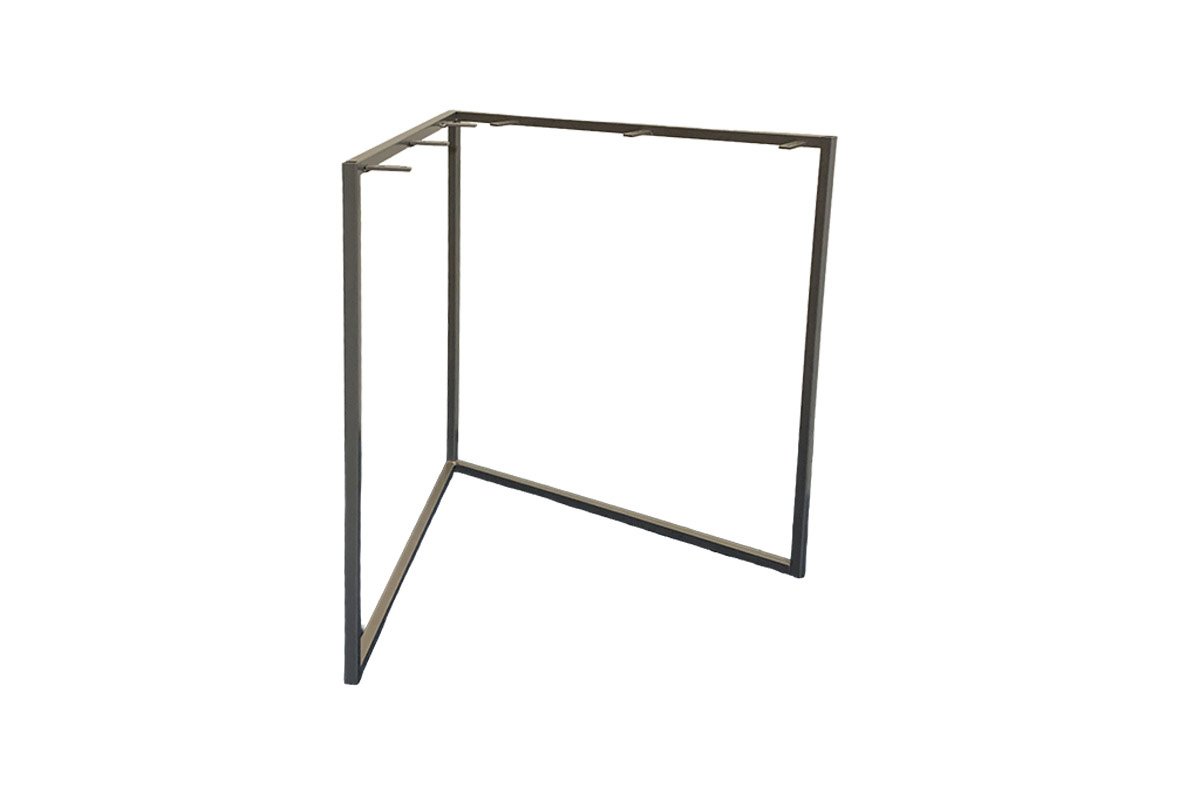 L-shaped metal frame.