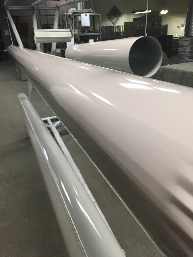 Large powder coated pipes