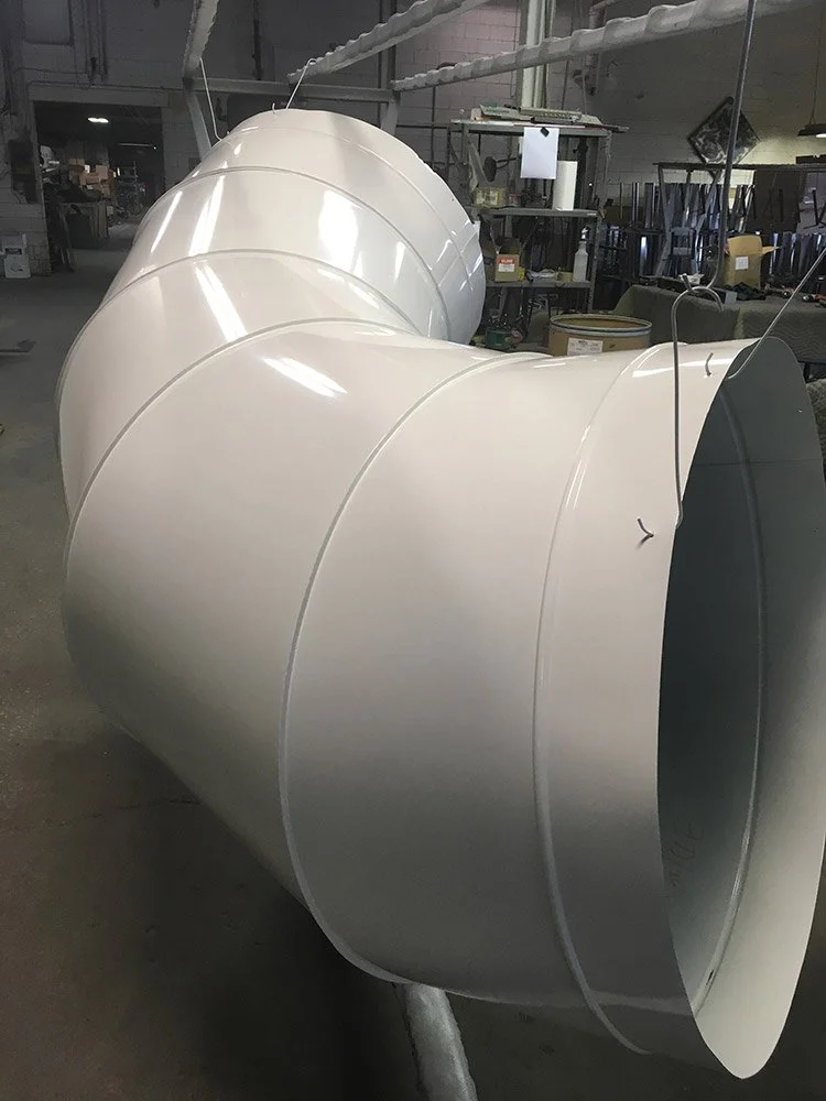 Powder coated pipe.