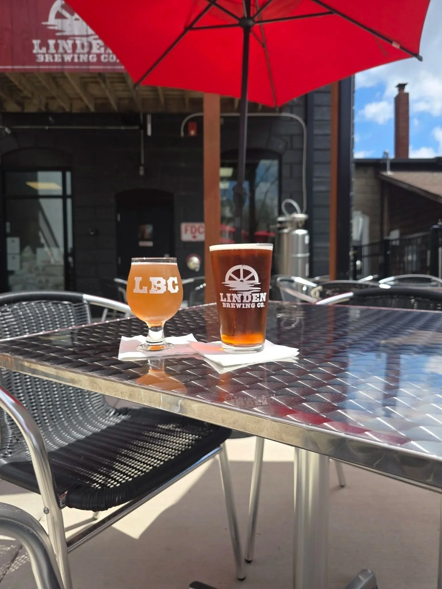 Beer cups on the patio