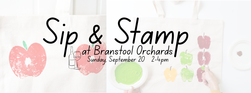 Sip and Stamp an Apple Canvas Bag