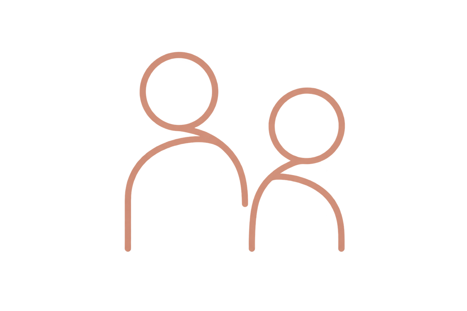 Diagram of a family tree with three connected circles representing people.
