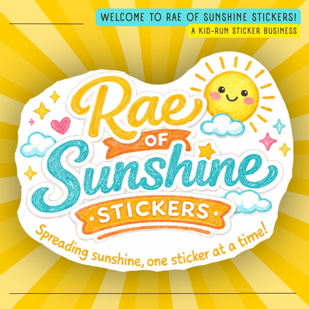 ☀️ Hi! I&rsquo;m Rae &amp; this is my sticker business: Rae of Sunshine Stickers! ✨

It all started at homeschool co-op when I was learning about being an entrepreneur. I was going to make bracelets&hellip; then I switched to stickers a few days befo