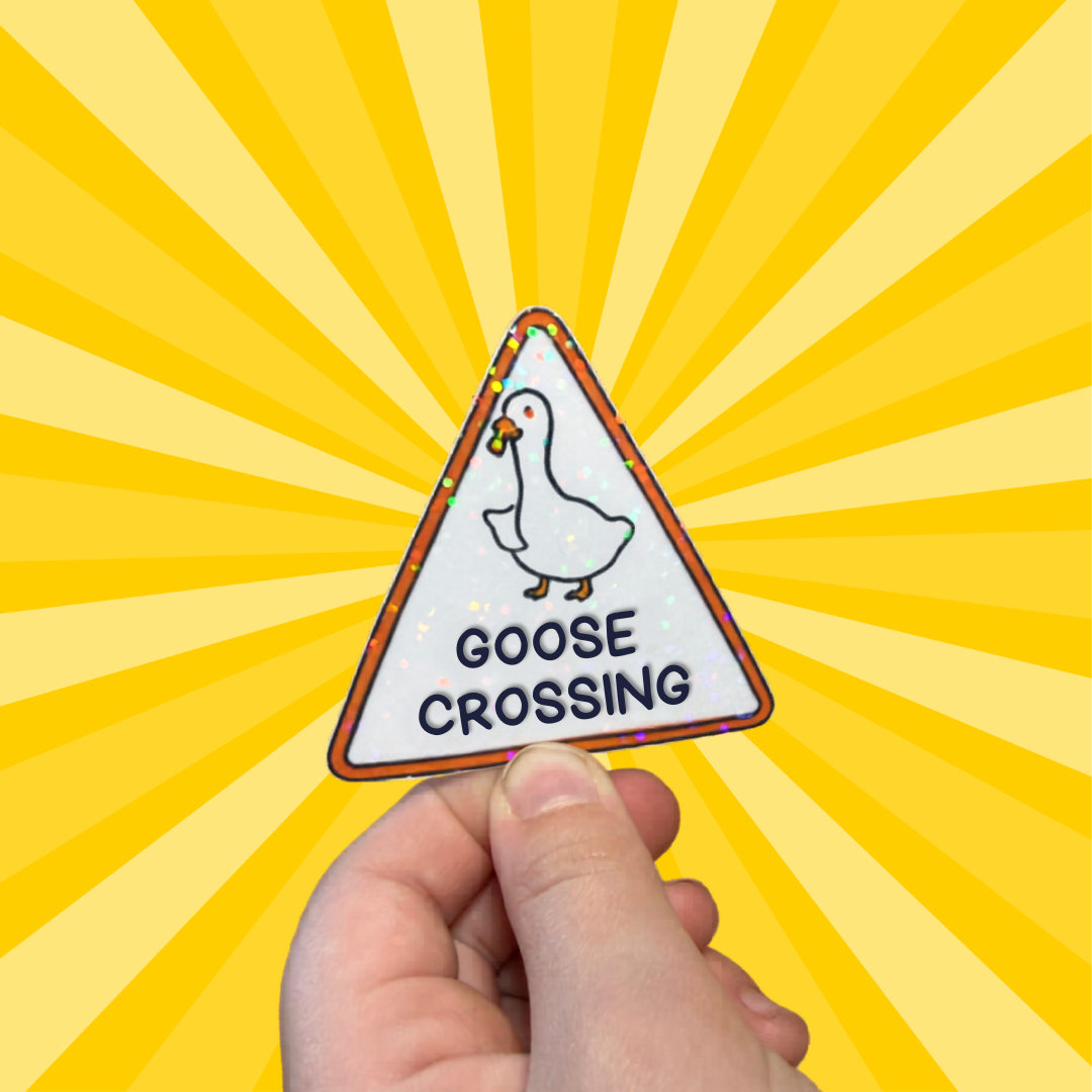 'Goose Crossing' Holographic Vinyl Sticker