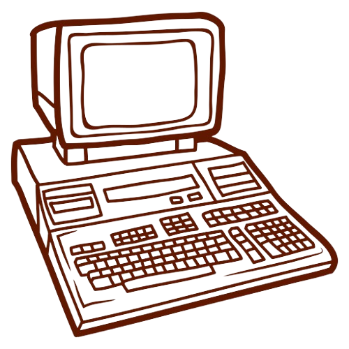 Vintage Computer Illustration. A creative way to represent Squarespace website design services.