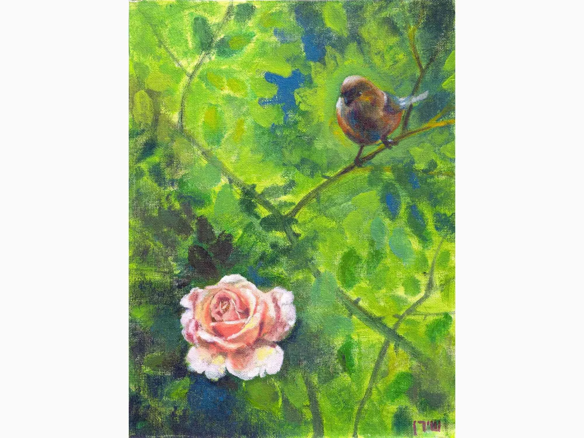  A Rose Among the Thorns  
 Oil on canvas  
30 ×23 cm, 2020 
 Private Collection 