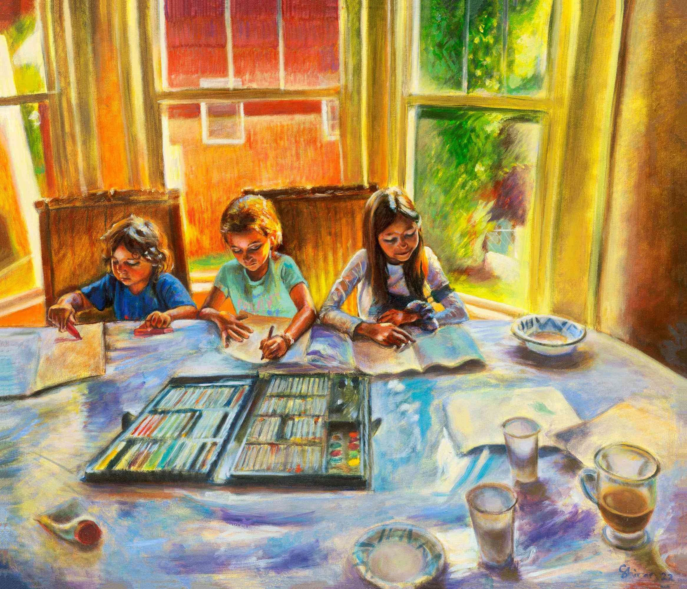  A Quiet Hour  
 Oil on canvas  
60 ×70 cm, 2022 
 Private Collection 