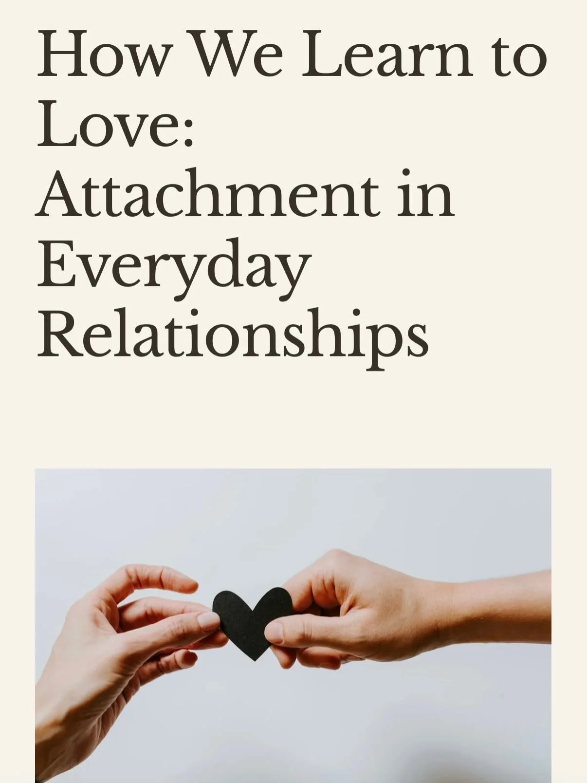 Some people make us feel steady. Others leave us anxious, waiting, or shut down. Over time, that teaches our nervous system what to expect from love.
My latest blog post is a gentle walk through attachment in real life&mdash;how it shows up in dating