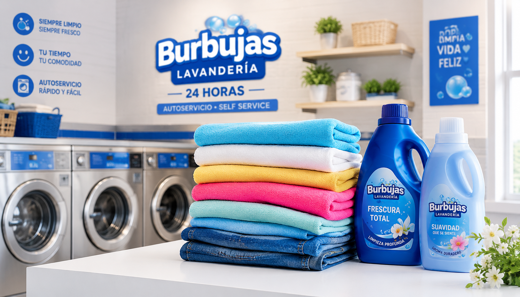 Folded laundry on a white table