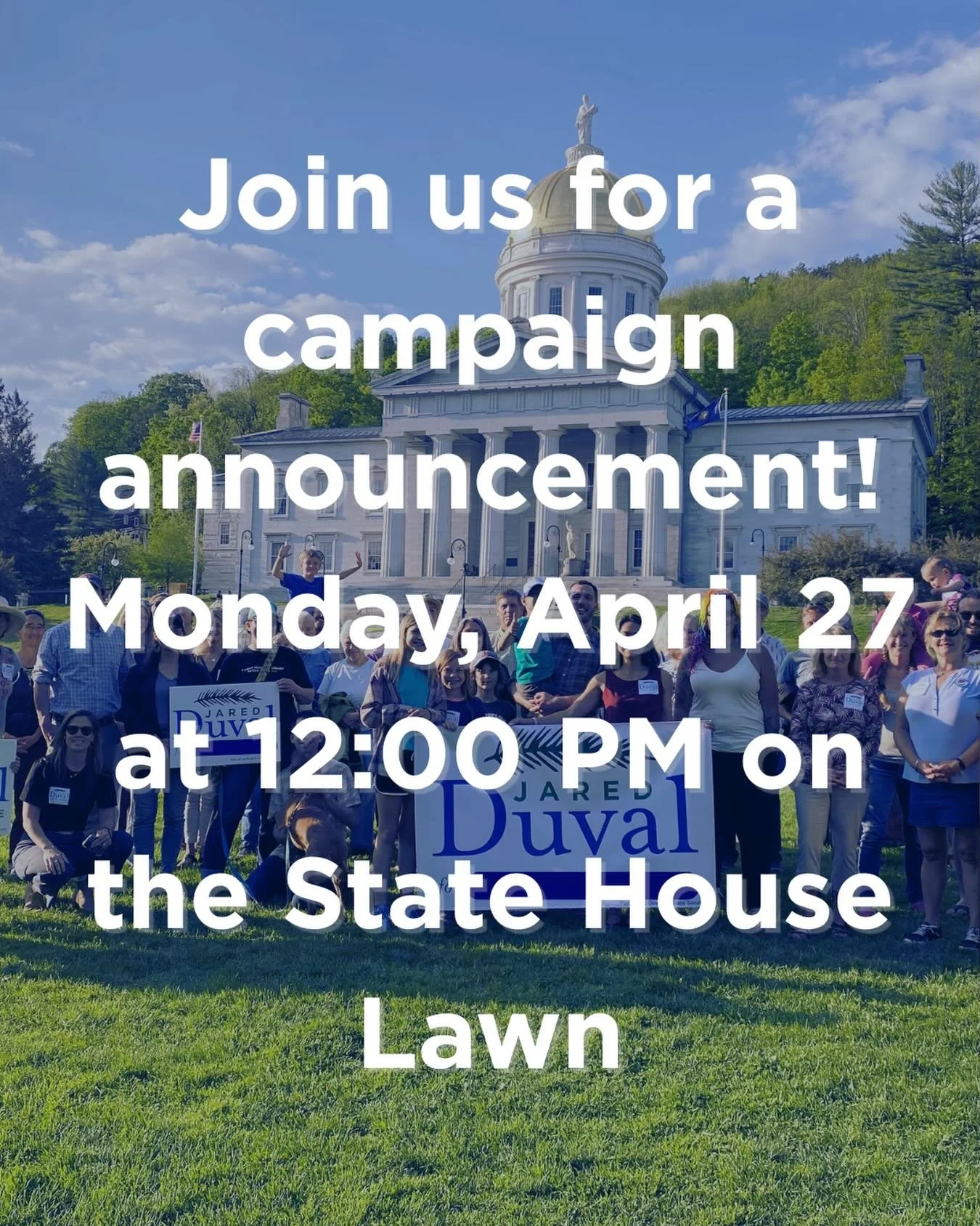 Montpelier friends &amp; neighbors: If you are able, please join us on Monday April 27 @ noon on the State House lawn for the announcement of my campaign for State Representative! 🌱 #montpelier #vtpoli
