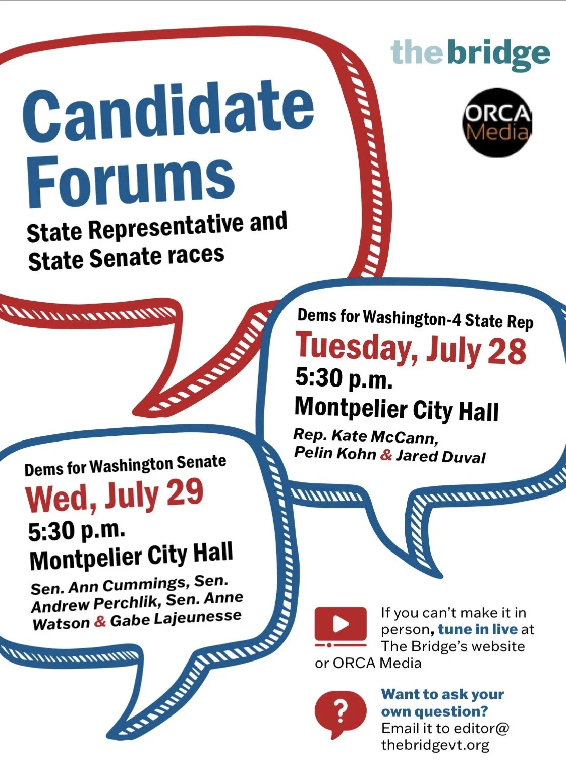 State Rep. Candidate Forum Hosted by The Bridge and ORCA Media