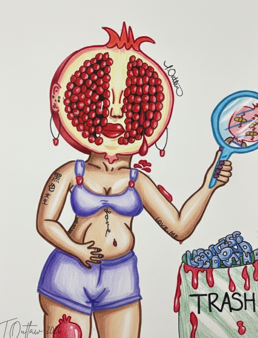 Pomegranate Reflections- Fruit of the Woman Series