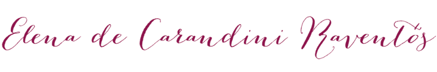 Firma de Elena de Carandini Raventós en color granate.