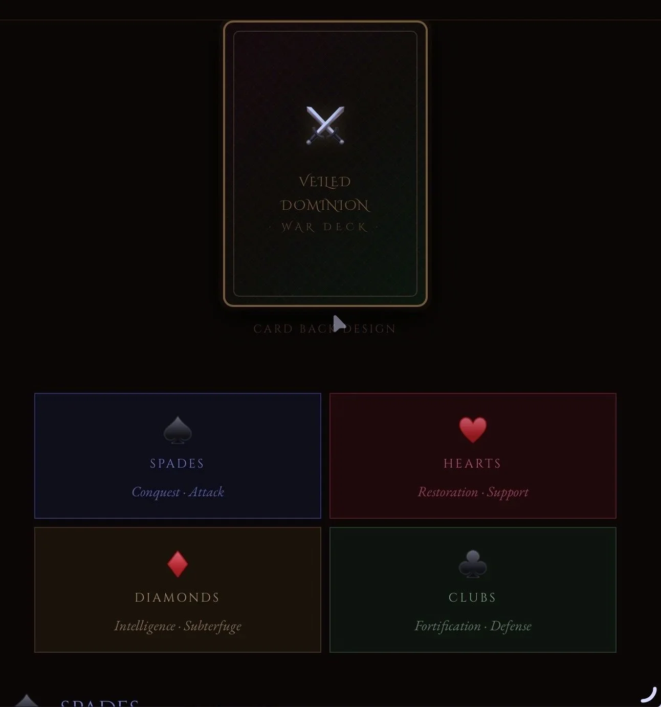 Veiled Dominion - 52 Cards of War