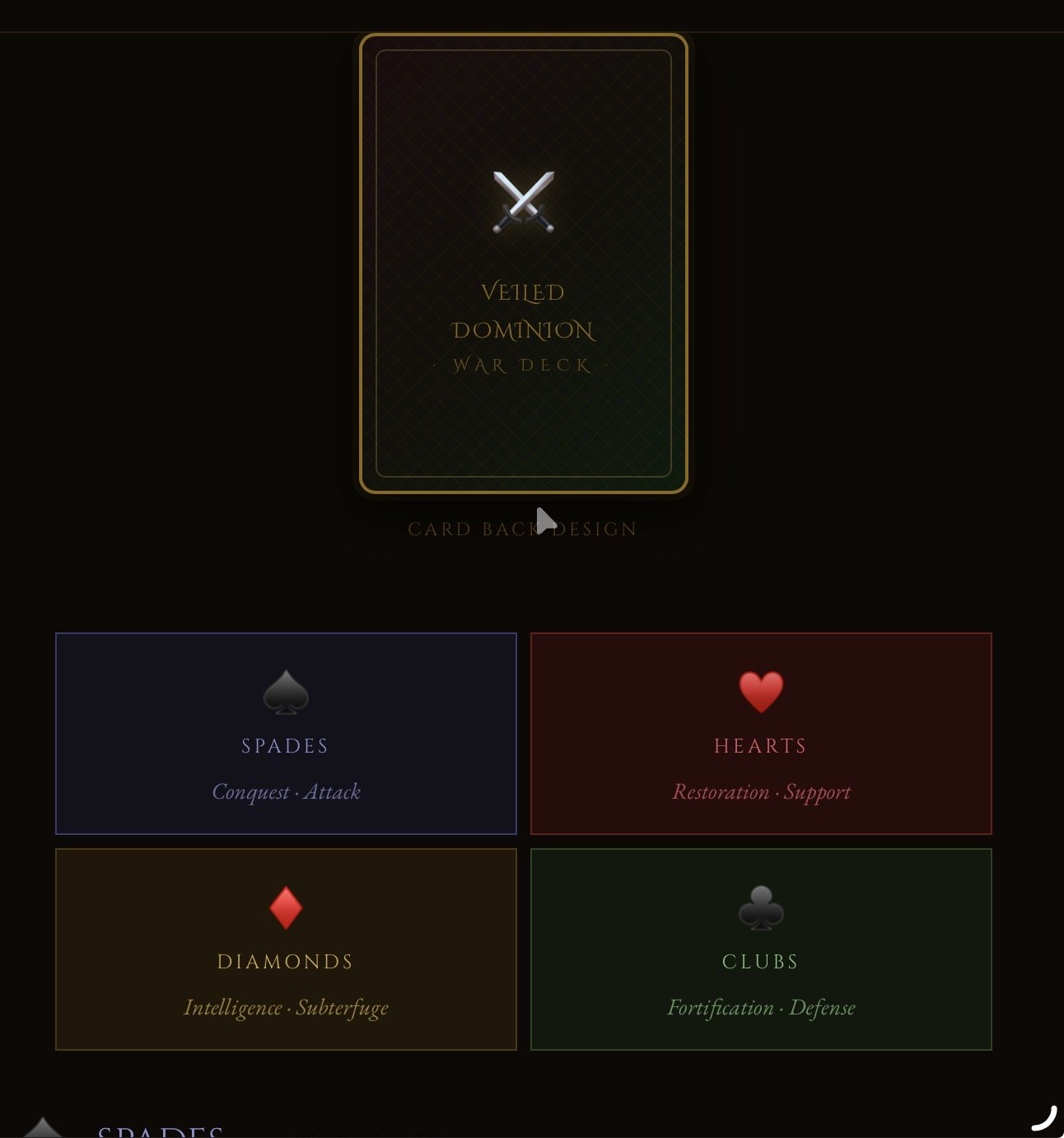 The 52 Cards of War — Veiled Dominion
