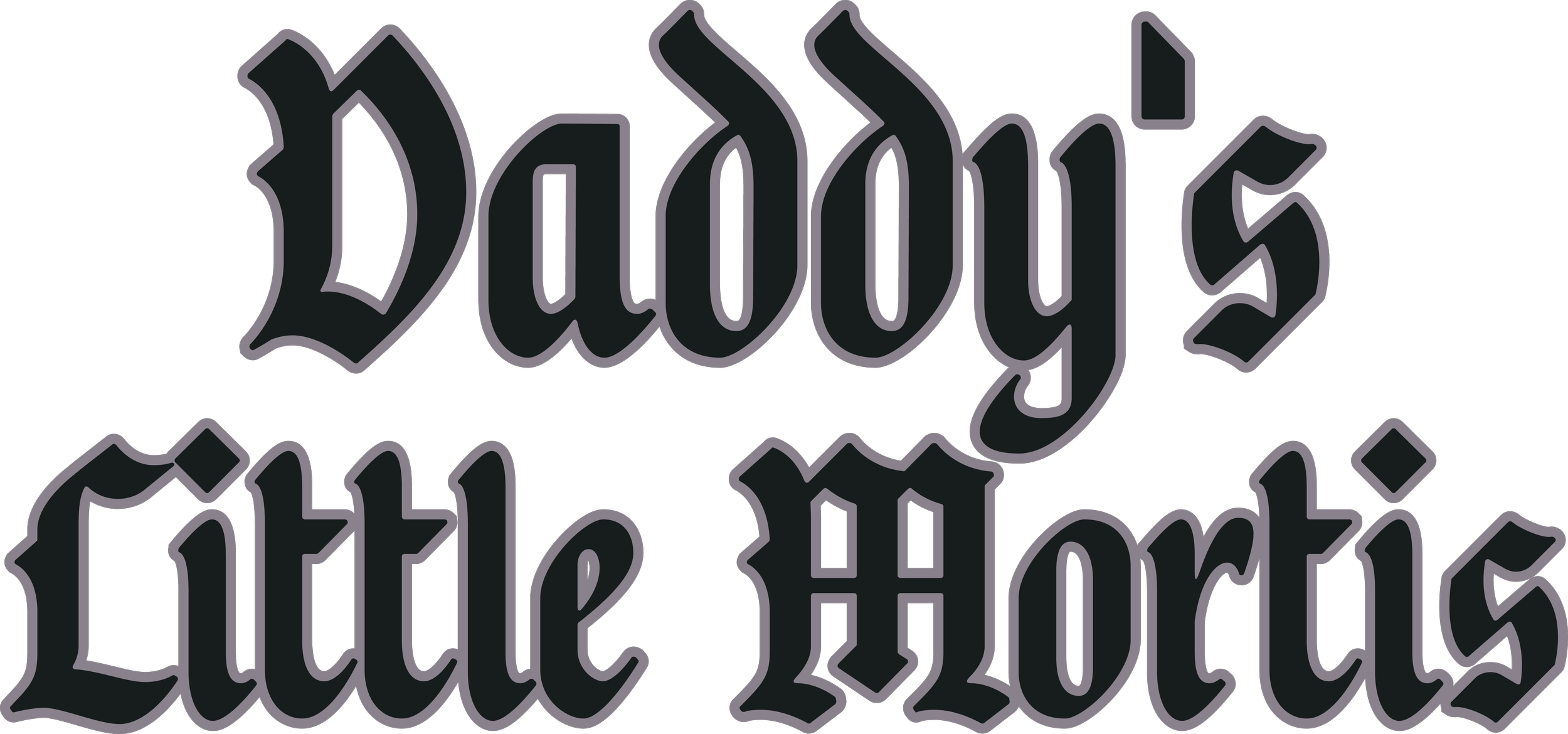 Text that reads 'Daylight's greatest hour' in stylized gothic font with a black background.