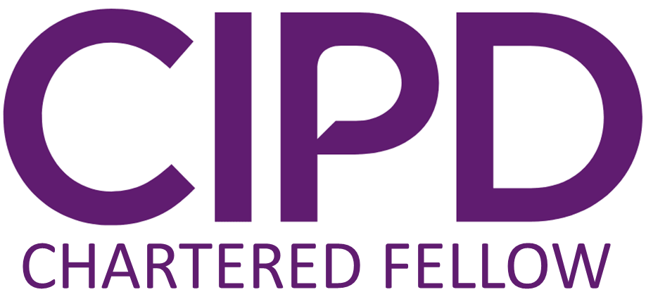 Logo with large purple letters 'CIPD' and smaller purple text underneath reading 'Chartered Fellow'.